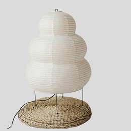 Kokoro Tiered Floor Lamp – Paper Lantern Living Room Bedroom Decorative Lighting Tripod Base