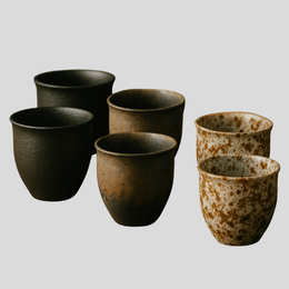 Terramor Ceramic Cup Set – Handmade Stoneware Coffee Tea Cups Rustic Kitchen Drinkware Artisan
