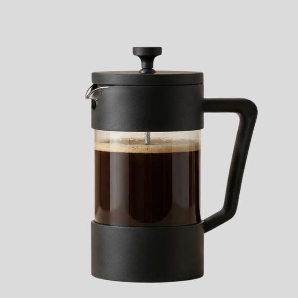 Brewton Press Coffee Maker – French Press Heat Resistant Glass Black Matte Kitchen Coffee Brewer