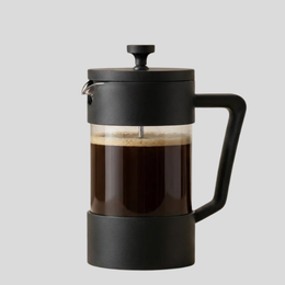 Brewton Press Coffee Maker – French Press Heat Resistant Glass Black Matte Kitchen Coffee Brewer