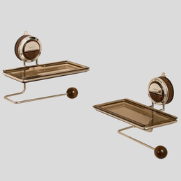 Valdor Suction Toilet Paper Holder – Wall Mounted Bathroom Tissue Storage Shelf Stainless Steel Towel Bar