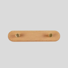 Rovanch Wall Hook Rack – Natural Wood Brass Coat Hooks Entryway Bedroom Bathroom Towel Organizer