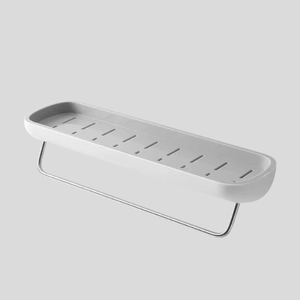 Nivera Bathroom Shelf – Wall Mounted Storage Rack Adhesive Organizer Towel Bar Holder