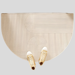 Linova Semicircle Doormat – Geometric Textured Entry Rug Modern Indoor Outdoor Non-Slip Entryway