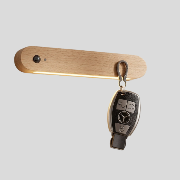 Oaklyn Magnetic Key Holder – LED Motion Sensor Wall Mounted Organizer Entryway Hallway Rechargeable
