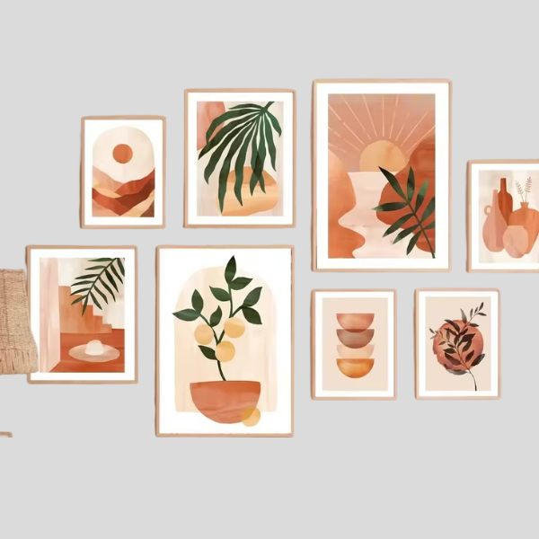 Terracyn Canvas Wall Art – Bohemian Abstract Botanical Prints Decorative Living Room Bedroom Home Decor