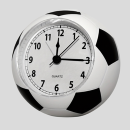 Striker Soccer Ball Alarm Clock – Kids Sports Bedroom Desk Table Quartz Battery Operated Round Novelty