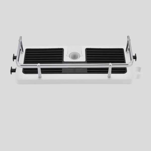 Stratum Slide Shower Caddy – Adjustable Bathroom Organizer Storage Rack White Black Plastic