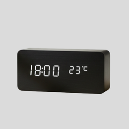 Kronos Wood Digital Alarm Clock – LED Temperature Display Bedroom Nightstand Desk Clock USB Powered