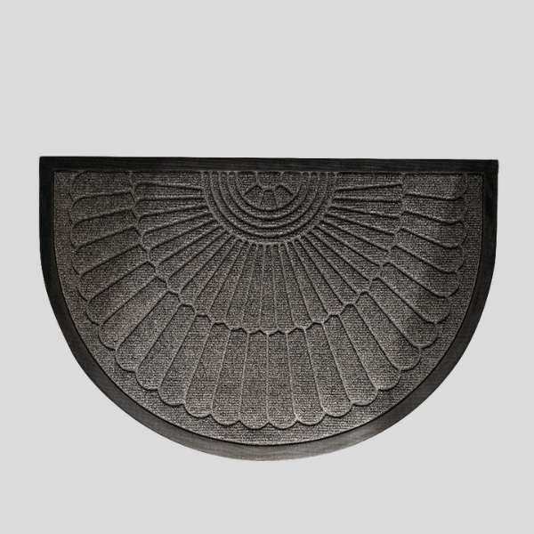 Solara Sunburst Door Mat – Semi-Circular Outdoor Entrance Welcome Non-Slip Waterproof Rubber