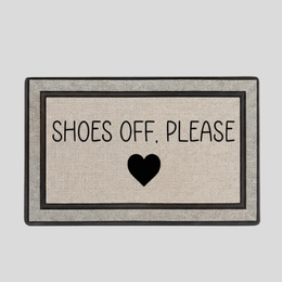 Cordell Entry Door Mat – Shoes Off Please Decorative Non-Slip Polyester Welcome Mat Indoor Outdoor