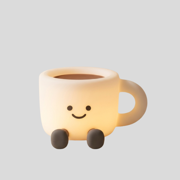 Brewzy Coffee Cup Night Light – LED Rechargeable Silicone Table Lamp Bedroom Nursery Decorative Lighting