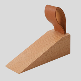 Straton Wedge Doorstop – Modern Wood Floor Mounted Door Stopper Decorative Hardware Non-Slip Heavy Duty