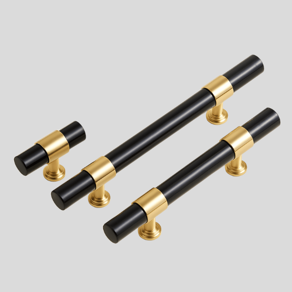 Valtoro Cabinet Pulls – Black Gold Kitchen Drawer Handles Modern Decorative Hardware Dresser Knobs