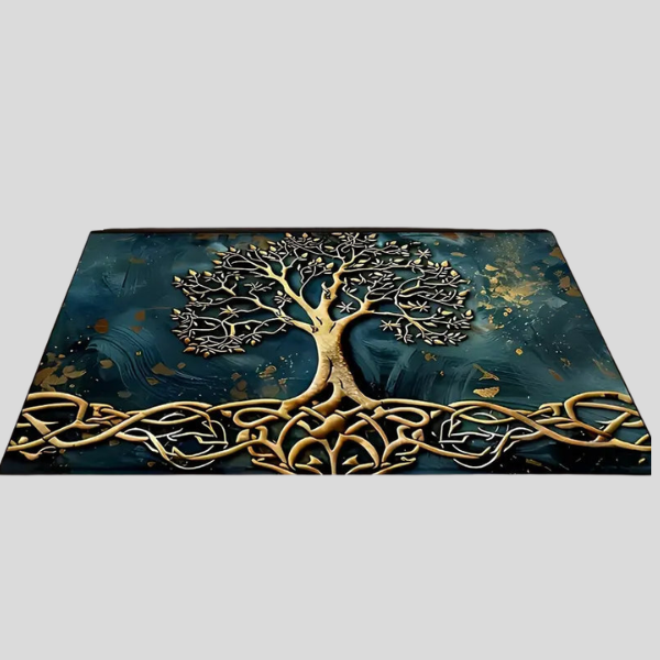 Arboros Tree of Life Floor Mat – Decorative Entryway Kitchen Rug Non-Slip Rubber Backed Indoor