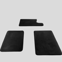 Velour Comfort Bath Mat Set – Memory Foam Non-Slip Bathroom Rugs 3 Piece Black Absorbent Soft Contour