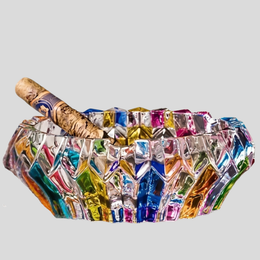 Prismara Crystal Ashtray – Multicolor Glass Decorative Smoking Accessory Home Decor Cigar Holder