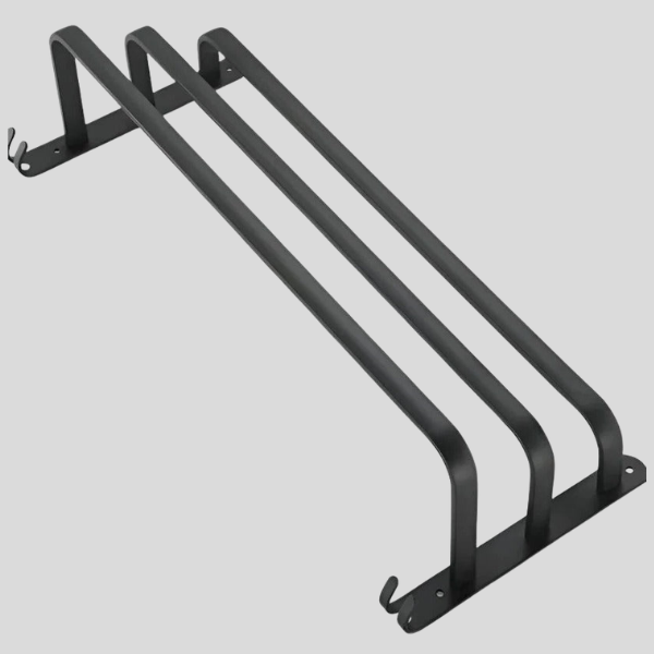 Stratos Towel Rack – Wall Mounted Black Metal Bathroom Organizer Space Saving 3 Tier Storage