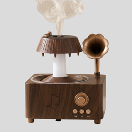 Gramova Phonograph Aroma Diffuser – Vintage Bluetooth Music Speaker Humidifier LED Night Light Decor