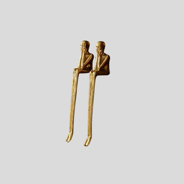 Pensive Cabinet Handle – Sculptural Brass Figure Door Pull Decorative Hardware Living Room Bedroom