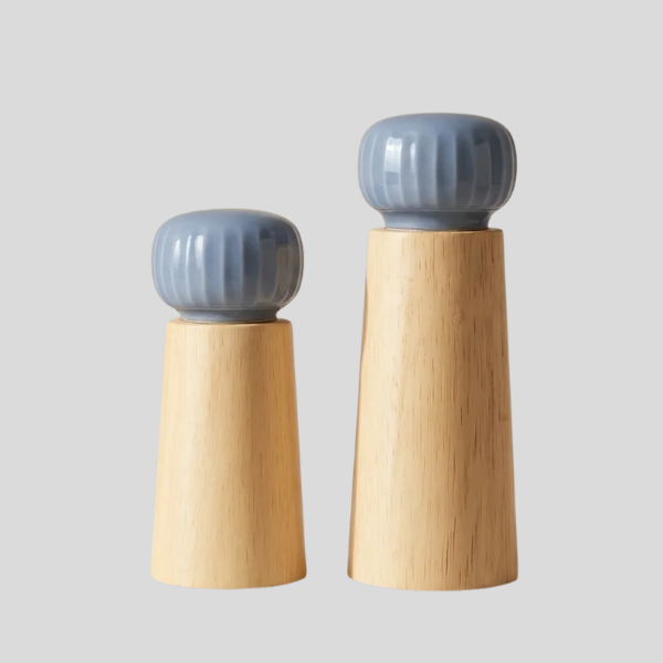 Ridgev Decorative Accent Set – Ceramic Wood Tabletop Decor Living Room Bedroom Minimalist Design