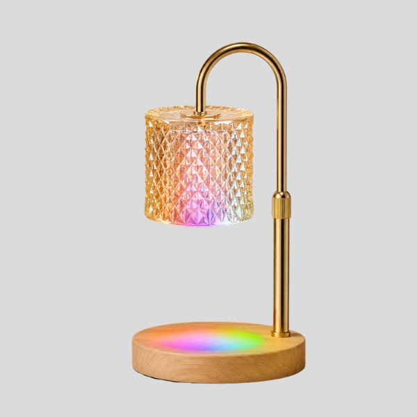 Prismera Table Lamp – Crystal Glass Candle Warmer LED Flameless Decorative Lighting Bedroom Living Room