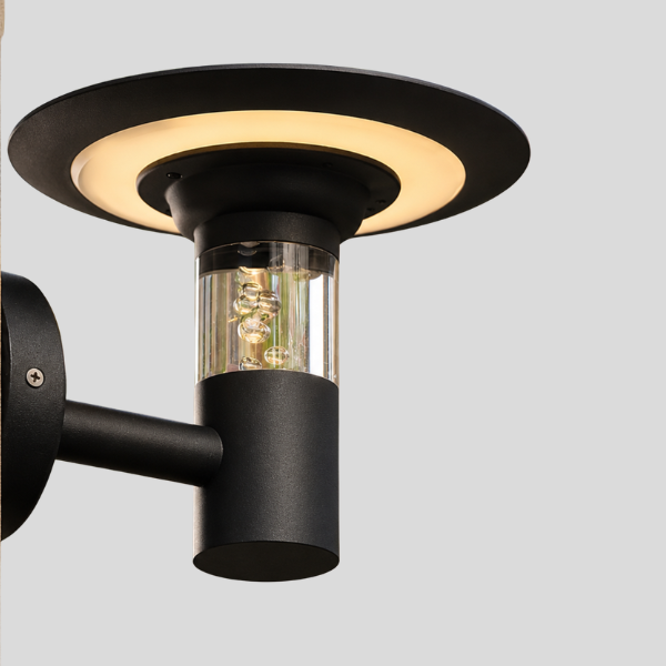 Eclara Solar Wall Sconce – Outdoor Wall Light Patio LED Black Modern Decorative Lighting