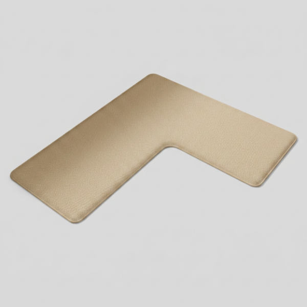 Vesta Corner Kitchen Mat Set – L Shaped Anti Fatigue Cushioned Kitchen Runner Rug Soft Beige Flannel