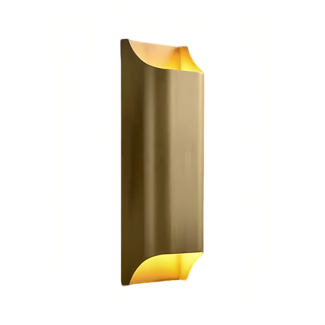 Veritas Wall Sconce – Modern Brushed Brass Curved LED Wall Light Bedroom Living Room Decorative Lighting