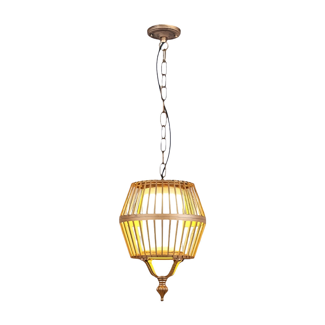 Vintage Cage Hanging Pendant Light – Waterproof LED Outdoor Balcony Patio Fixture