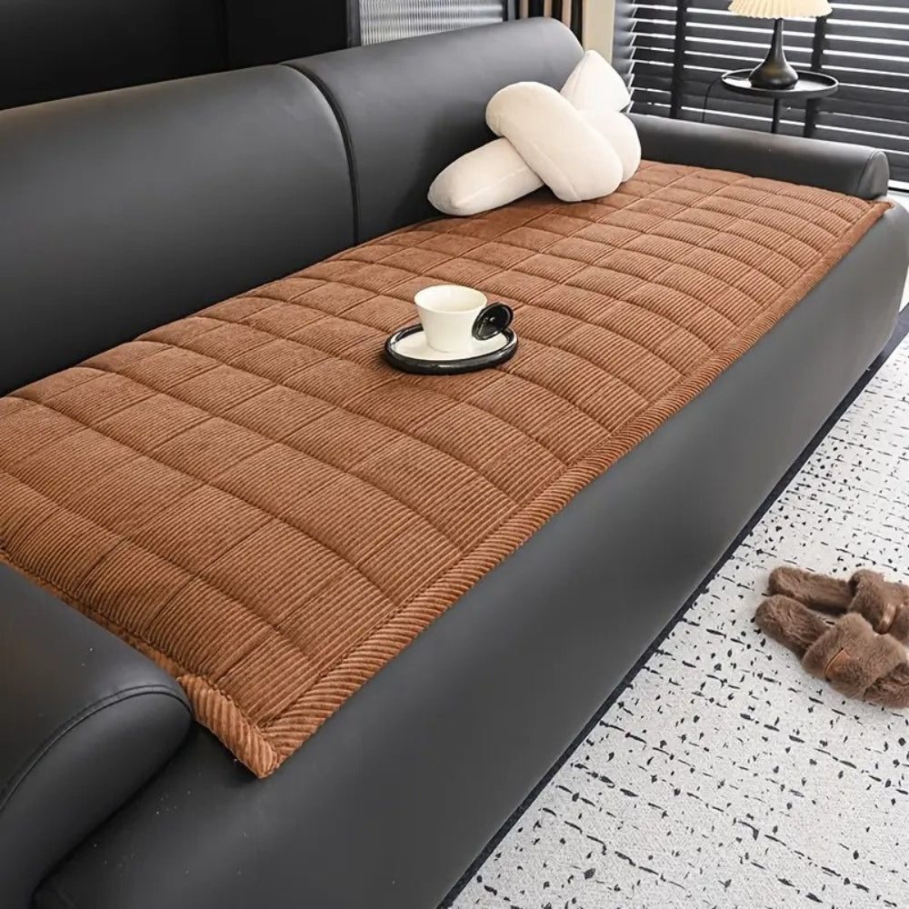 Quilton Shield Sofa Cover – Quilted Microfiber Non Slip Cat Scratch Resistant Couch Protector