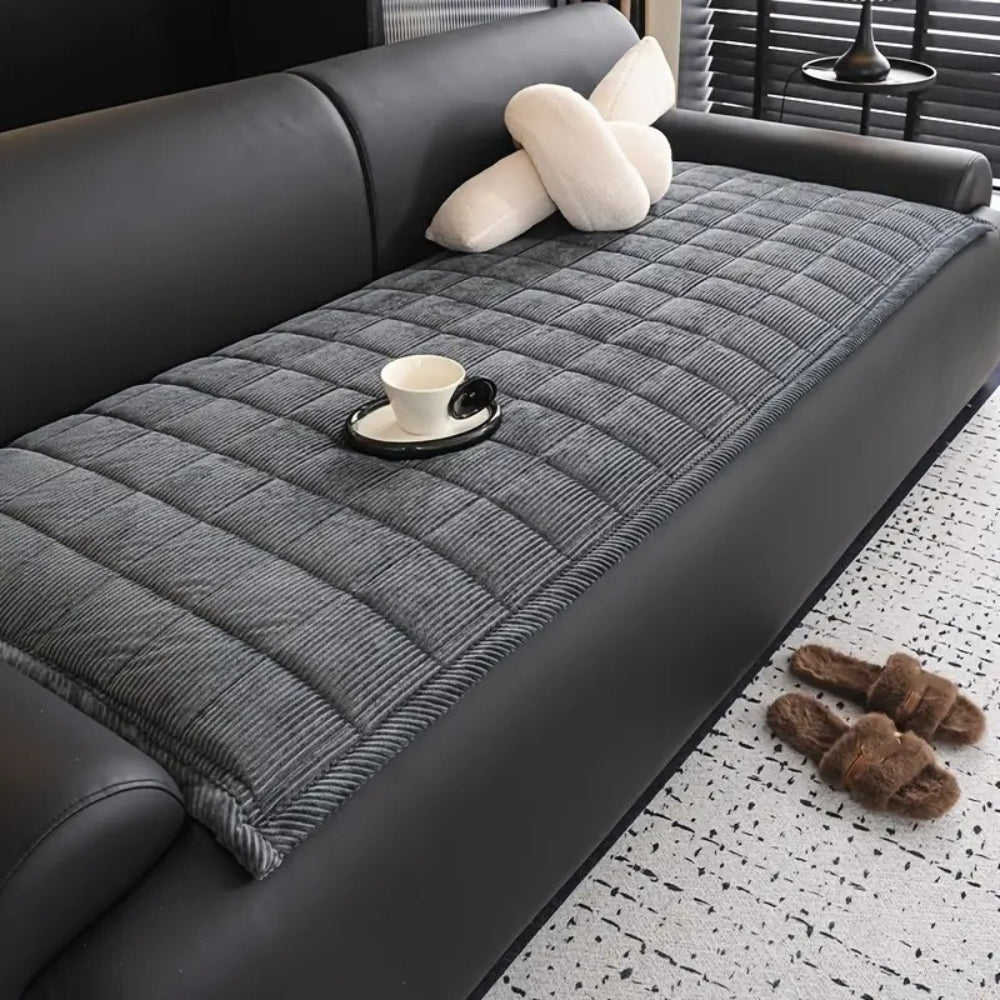 Quilton Shield Sofa Cover – Quilted Microfiber Non Slip Cat Scratch Resistant Couch Protector