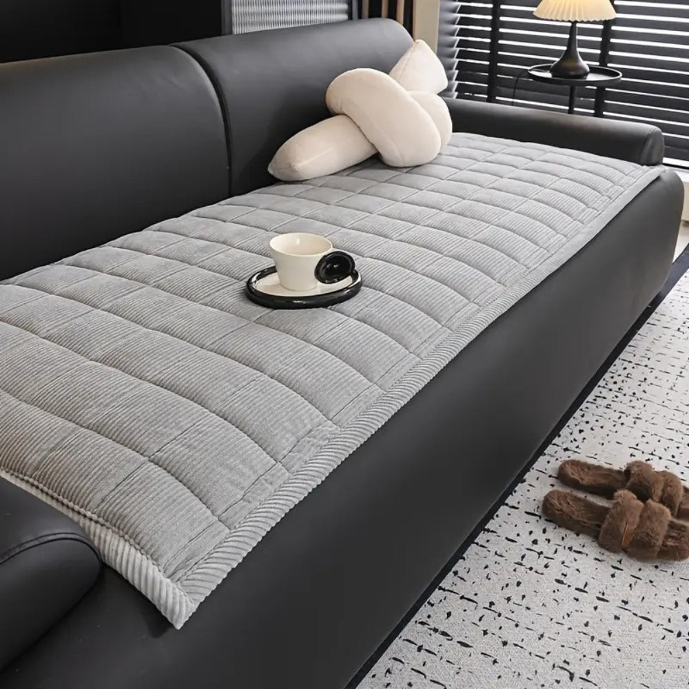 Quilton Shield Sofa Cover – Quilted Microfiber Non Slip Cat Scratch Resistant Couch Protector