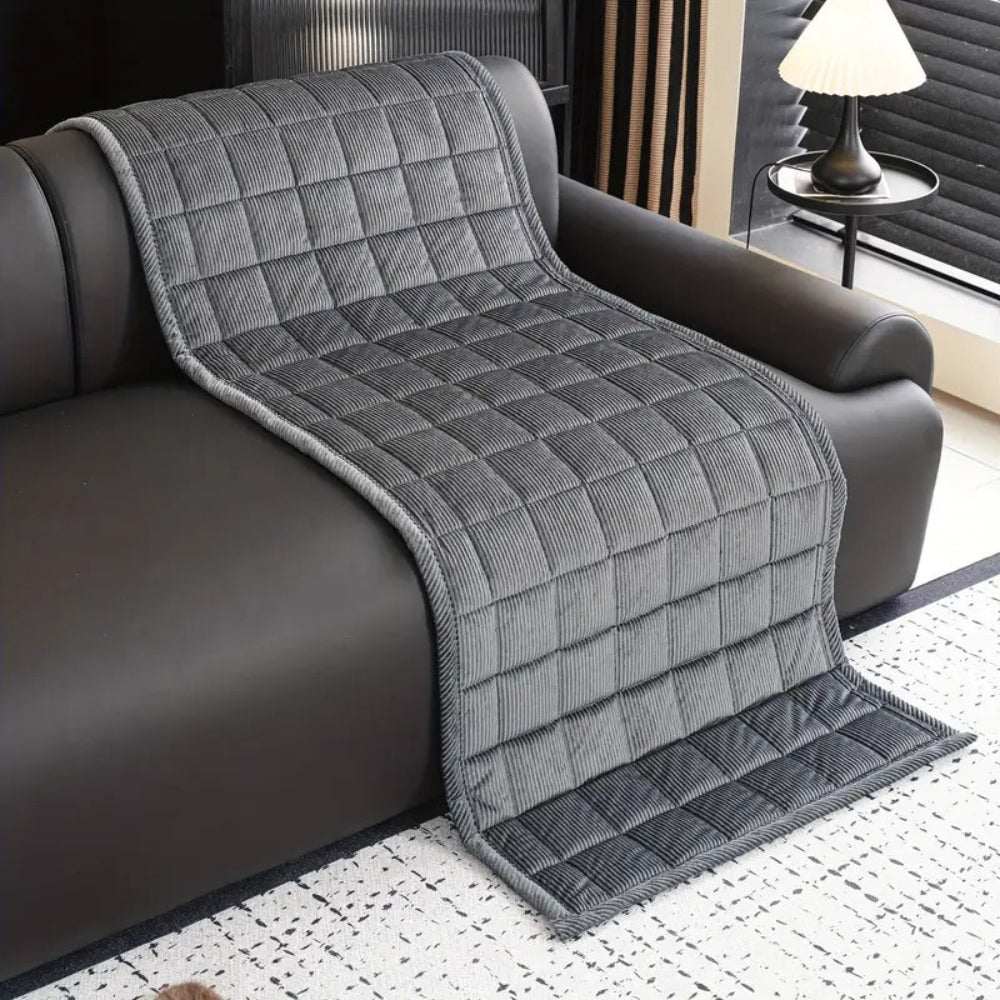 Quilton Shield Sofa Cover – Quilted Microfiber Non Slip Cat Scratch Resistant Couch Protector