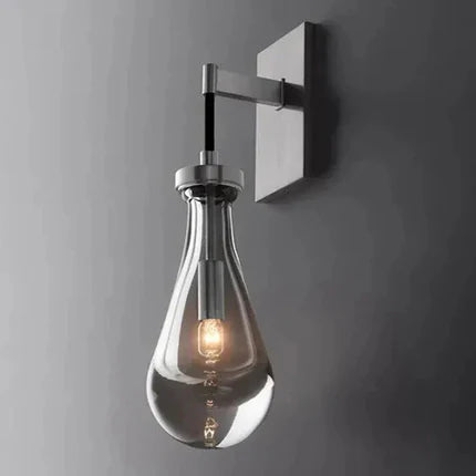 Drye Drop Wall Sconce - LED Indoor Glass Wall Light With Blown Drops Brass Finish