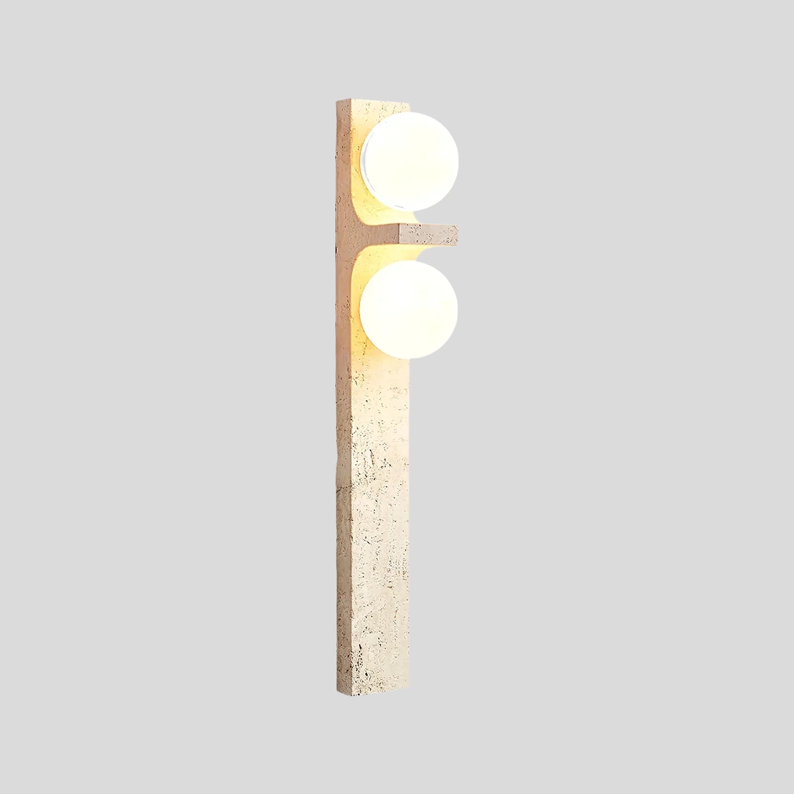 Revere Travertine Wall Sconce – Warm Diffused Light Natural Stone Wall Fixture Living Rooms