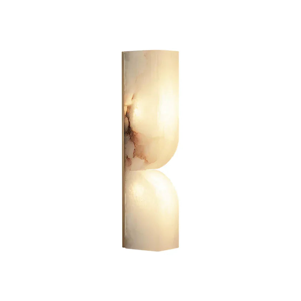 Quartz Prism Wall Sconce – LED Architectural Wall Light Natural Alabaster Glow Subtle Contours