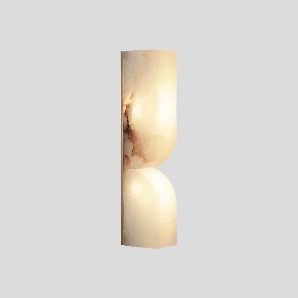 Quartz Prism Wall Sconce – LED Architectural Wall Light Natural Alabaster Glow Subtle Contours