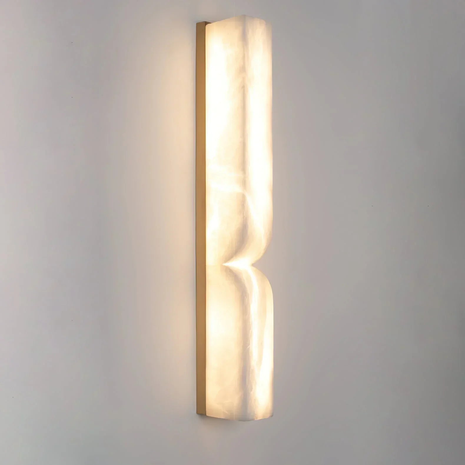 Quartz Prism Wall Sconce – LED Architectural Wall Light Natural Alabaster Glow Subtle Contours