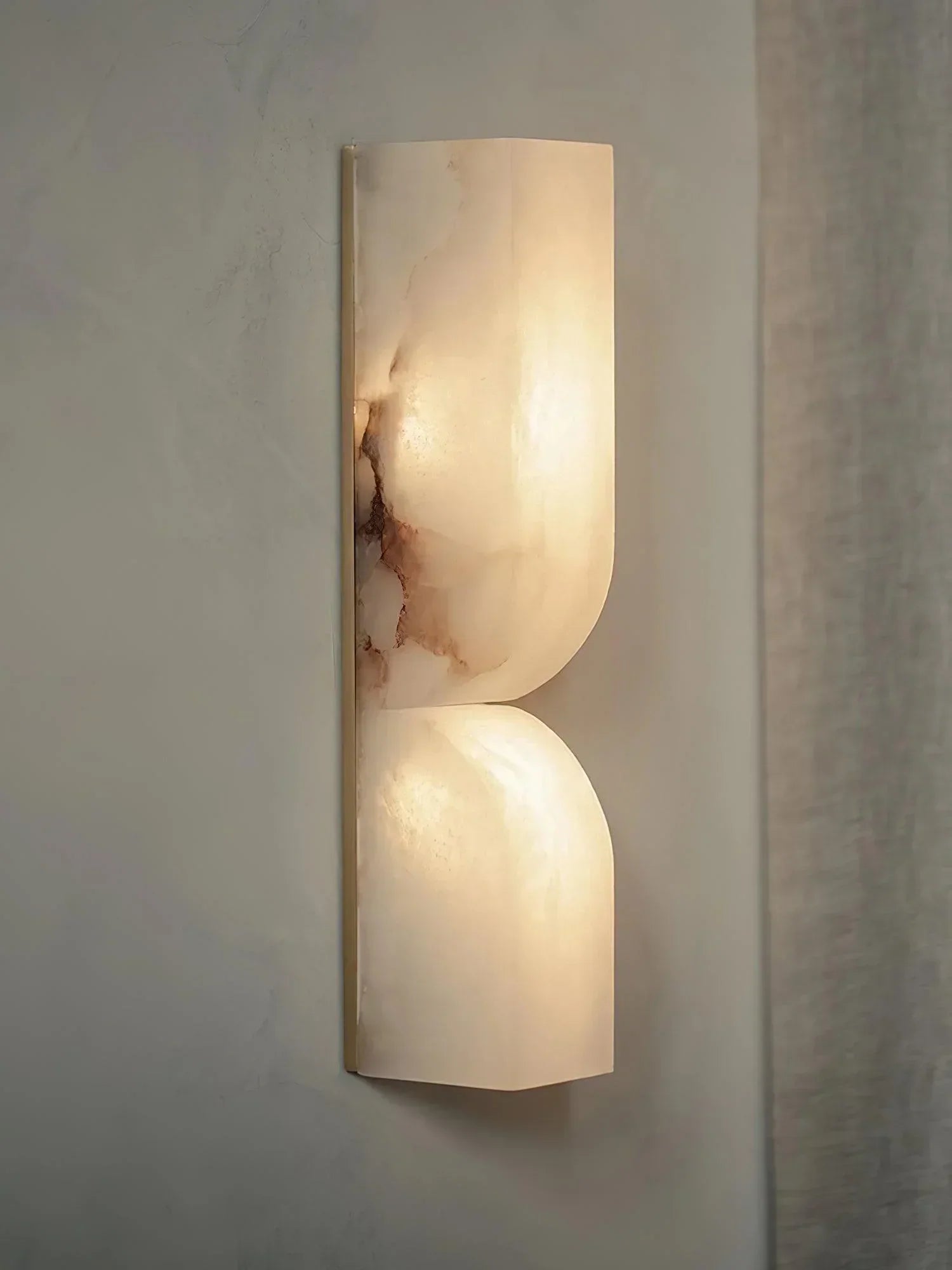 Quartz Prism Wall Sconce – LED Architectural Wall Light Natural Alabaster Glow Subtle Contours