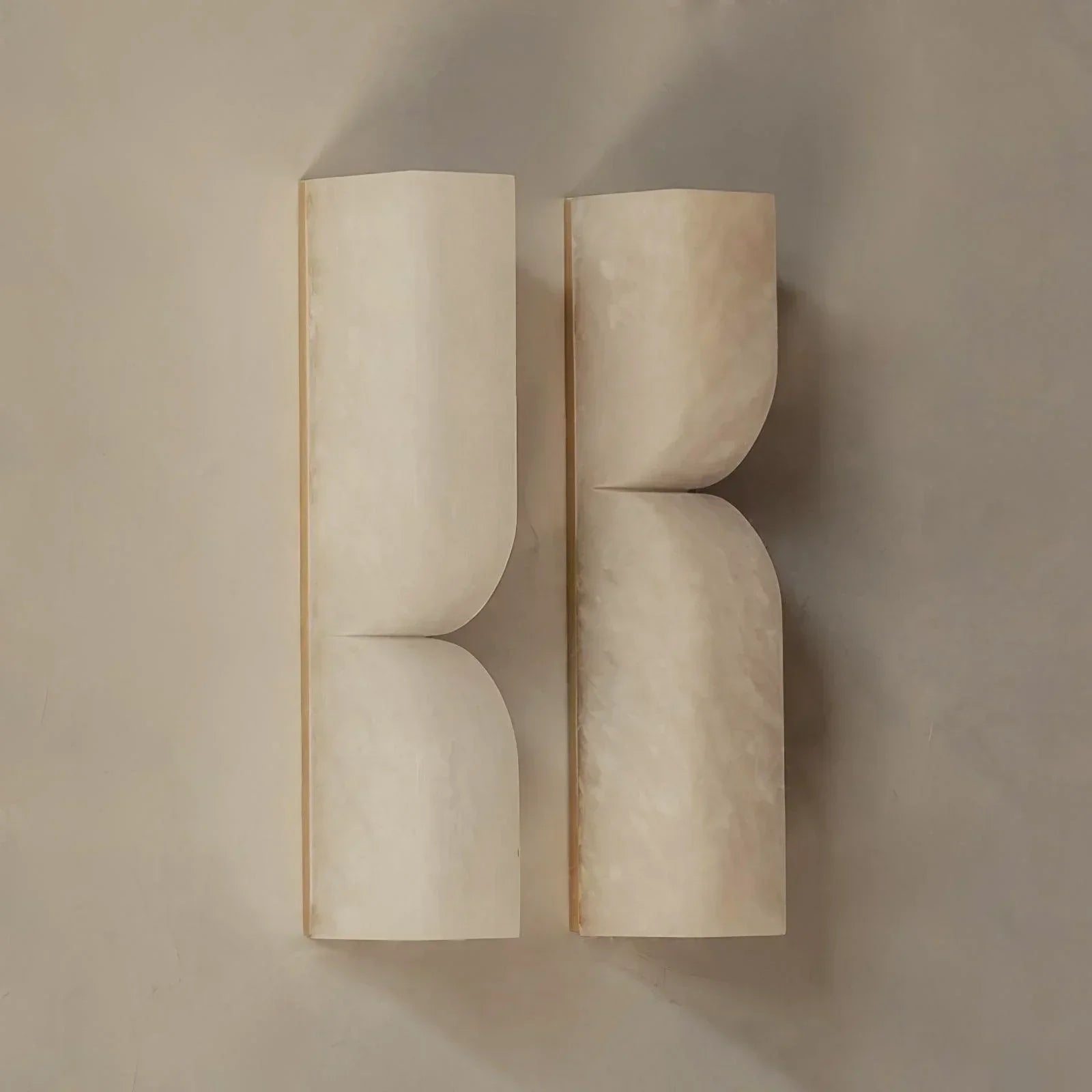 Quartz Prism Wall Sconce – LED Architectural Wall Light Natural Alabaster Glow Subtle Contours