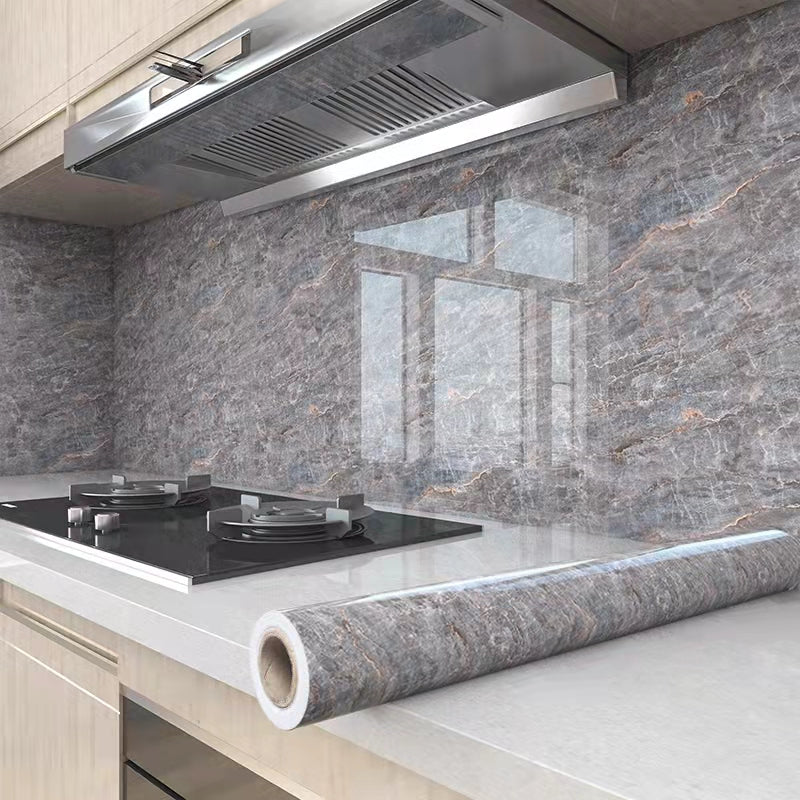 Stratum Marble Wallpaper Roll – Self Adhesive Peel Stick Removable Waterproof Gray Brown Stone Texture