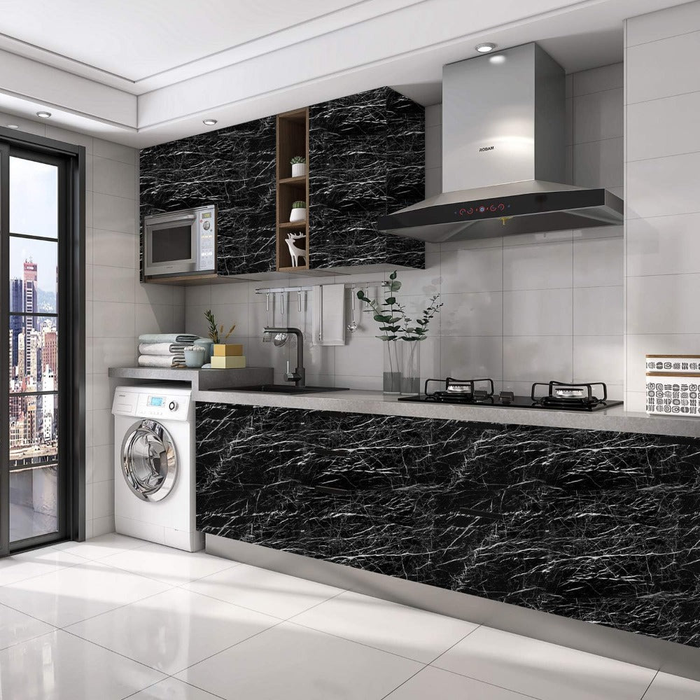 Stratum Marble Wallpaper Roll – Self Adhesive Peel Stick Removable Waterproof Gray Brown Stone Texture