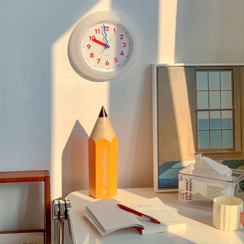 Timewise Learning Wall Clock – Educational Kids Classroom Playroom Silent Analog Quartz White