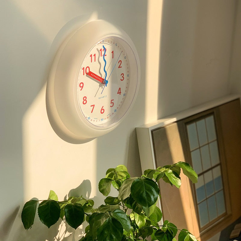 Timewise Learning Wall Clock – Educational Kids Classroom Playroom Silent Analog Quartz White