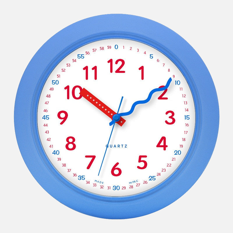 Timewise Learning Wall Clock – Educational Kids Classroom Playroom Silent Analog Quartz White