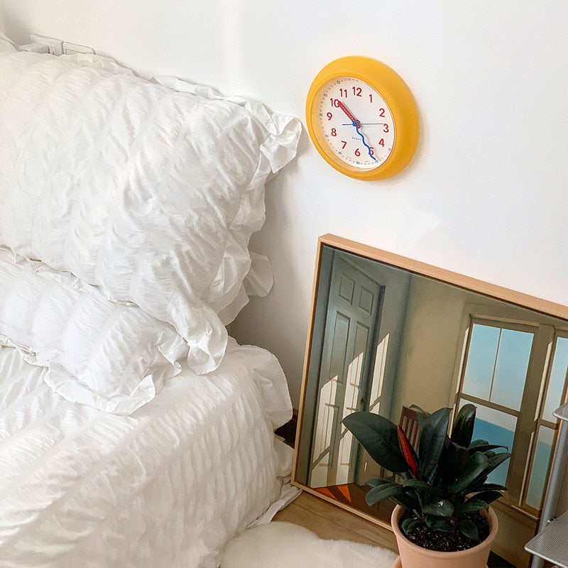 Timewise Learning Wall Clock – Educational Kids Classroom Playroom Silent Analog Quartz White