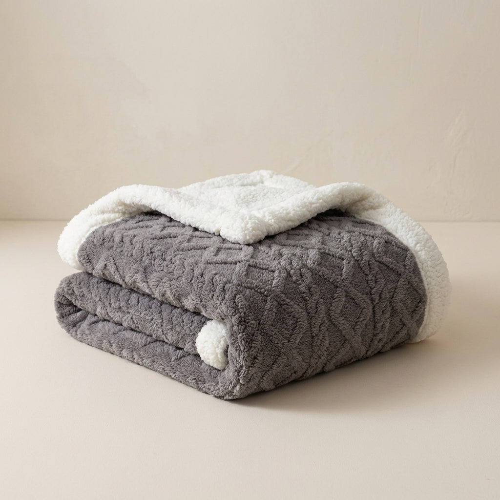 Velara Sherpa Throw Blanket – Reversible Fleece Soft Cozy Bed Sofa Lightweight Warm