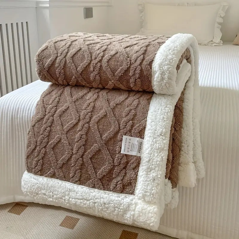 Velara Sherpa Throw Blanket – Reversible Fleece Soft Cozy Bed Sofa Lightweight Warm