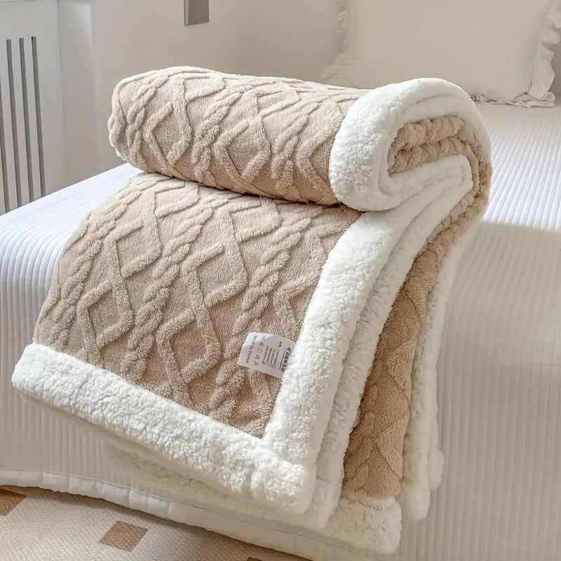 Velara Sherpa Throw Blanket – Reversible Fleece Soft Cozy Bed Sofa Lightweight Warm